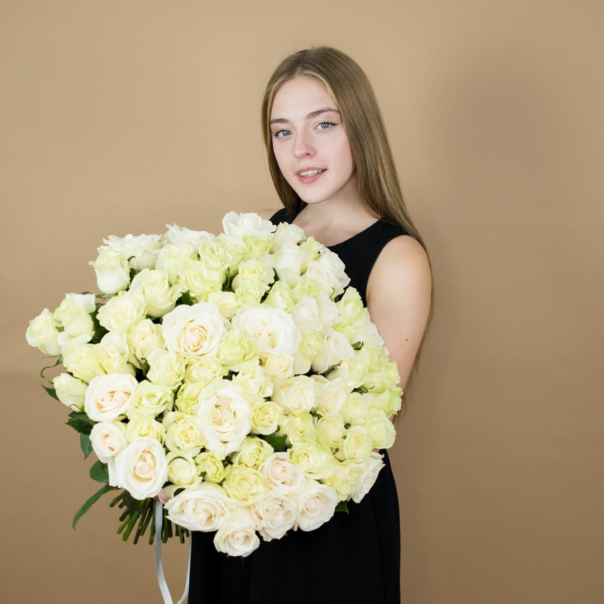 Букеты из белых роз 40 см (Эквадор) Артикул   704