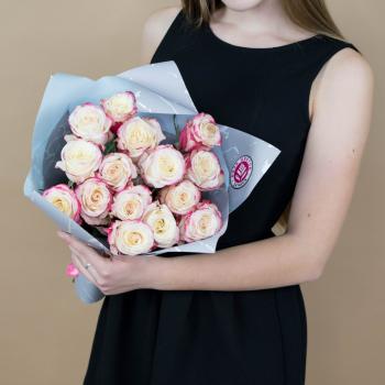 Розы красно-белые 15 шт 40 см (Эквадор) (Артикул  92928)