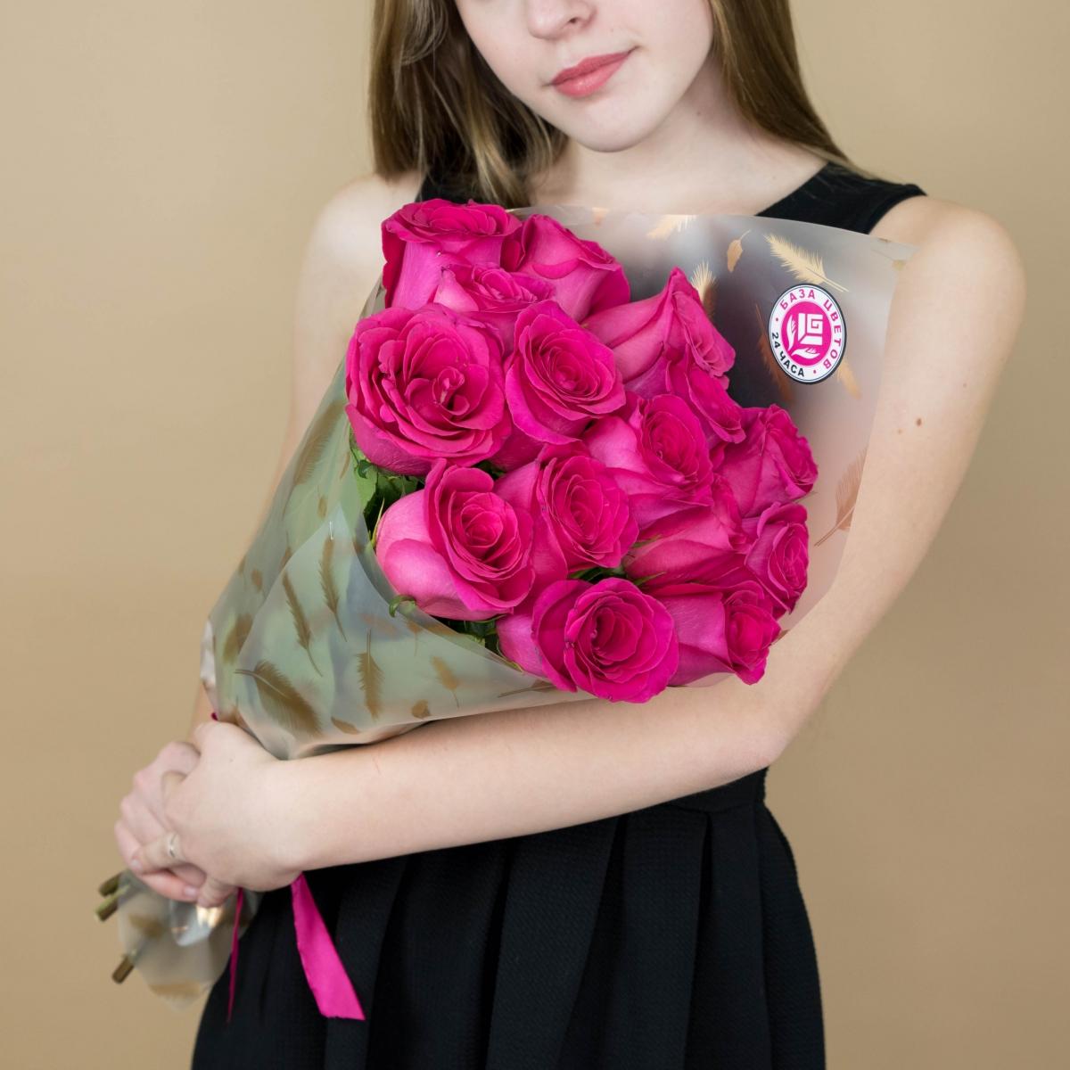 Букет из розовых роз 15 шт 40 см (Эквадор) артикул: 94336