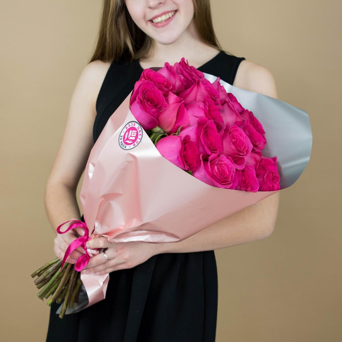 Букет из розовых роз 21 шт. (40 см) Артикул: 94512