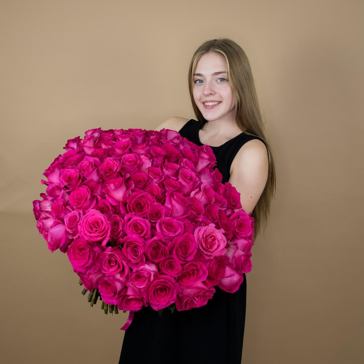 Букеты из розовых роз 40 см (Эквадор) [код  95392]