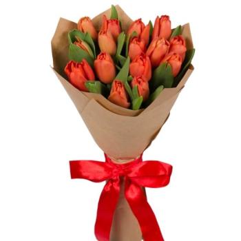 Букет красных тюльпанов 15 шт (articul: 152768)